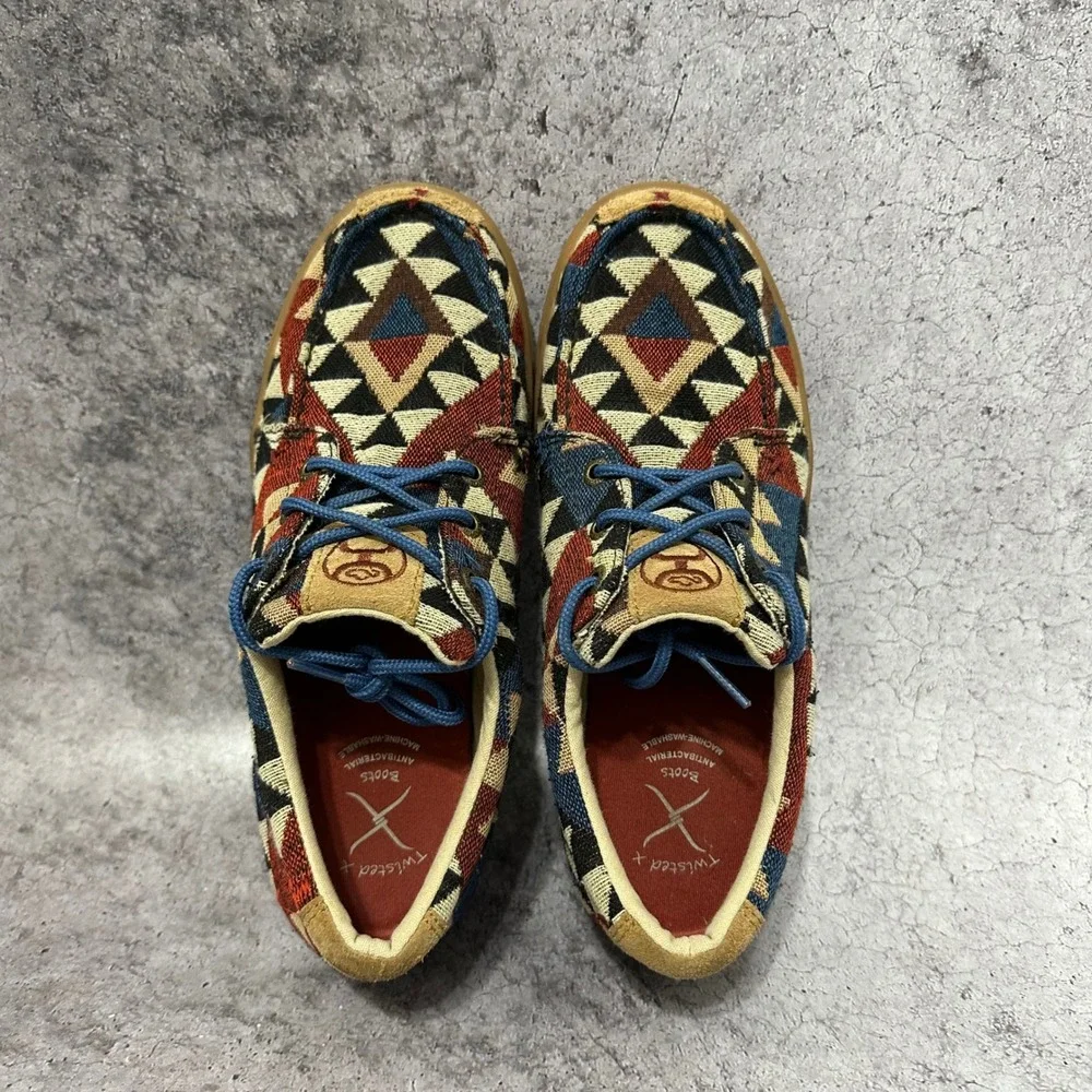 Twisted X Hooey Loper Shoes Mens 8 Multicolor Aztec Canvas WHYC001 Sneaker